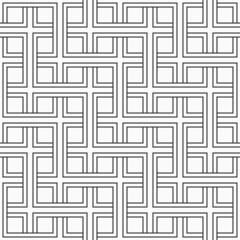 Seamless lattice vector pattern. Weaving texture. Geometric lattice, grid outline pattern. Black and white interlace pattern. Geometric background.