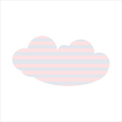 Pastel clouds. Decor for children's parties. Children's illustration, Cute print, vector. Isolated on a white background.