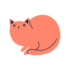 Vector illustration of a funny cartoon cat