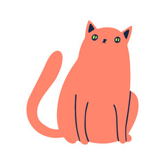 Vector illustration of a funny cartoon cat
