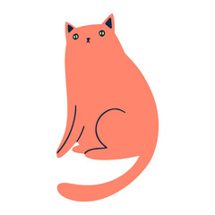 Vector illustration of a funny cartoon cat