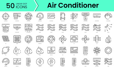 Set of air conditioner icons. Line art style icons bundle. vector illustration - obrazy, fototapety, plakaty
