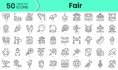 Set of fair icons. Line art style icons bundle. vector illustration