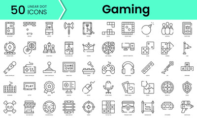Fototapeta na wymiar Set of gaming icons. Line art style icons bundle. vector illustration