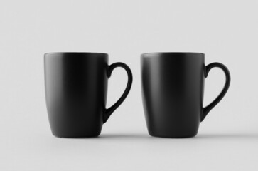 Black curved mug mockup.