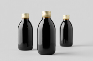 Cold brew coffee glass bottle mockup.