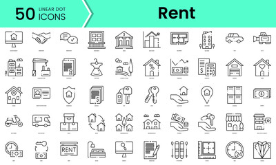 Fototapeta na wymiar Set of rent icons. Line art style icons bundle. vector illustration