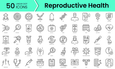 Set of reproductive health icons. Line art style icons bundle. vector illustration - obrazy, fototapety, plakaty