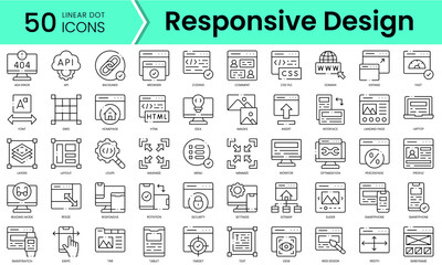 Fototapeta na wymiar Set of responsive design icons. Line art style icons bundle. vector illustration