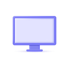 3d monitor icon in a minimalistic cartoon style.