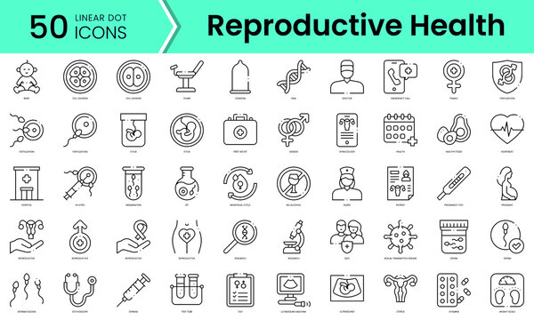 Set of reproductive health icons. Line art style icons bundle. vector illustration