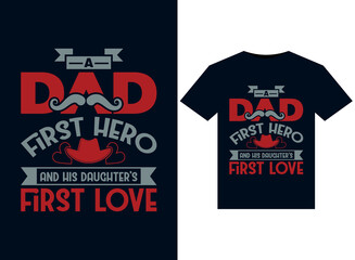 Dad Son and Daughter Love T-shirts Design vector typography illustrations for print.