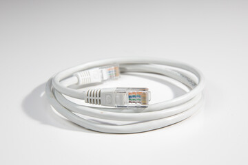 Close up of ethernet network cable - obrazy, fototapety, plakaty