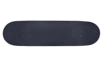 Abwaschbare Fototapete Close up surface black skateboard isolated on white background, flat lay, top view © guas