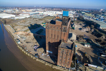 former British Extracting Company silo. Hull  built in 1919  designed by Gilder & Kitchen, Linseed...