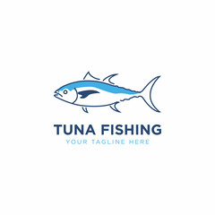 tuna fish logo emblem label seafood vector icon
