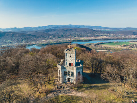 Hungary - Lookout tower, view tower "K&eacute;k Vill&aacute;m" tower, famous lookout tower top of the Visegrad/Pilis hills