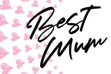 Happy Mother's Day Heart-Typocraphic illustration vector Calligraphy Background, celebration card,printable, ornaments celebrations, gift card invitation