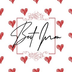 Happy Mother's Day Heart-Typocraphic illustration vector Calligraphy Background, celebration card,printable, ornaments celebrations, gift card invitation