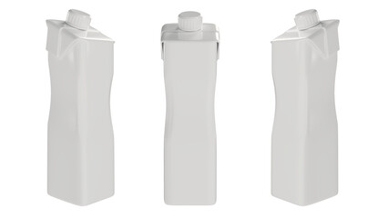 3D render package for milk or juice with cover