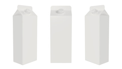3D render package for milk with cover
