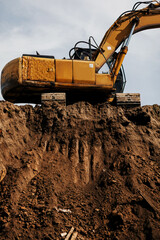 excavator machine on construction site