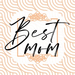 Happy Mother's Day Heart-Typocraphic illustration vector Calligraphy Background, celebration card,printable, ornaments celebrations, gift card invitation