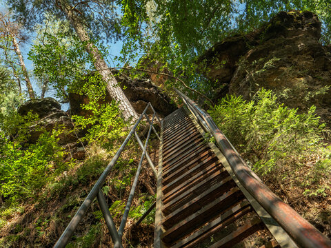 Katzstein in der S&auml;chsischen Schweiz - Treppenstufen