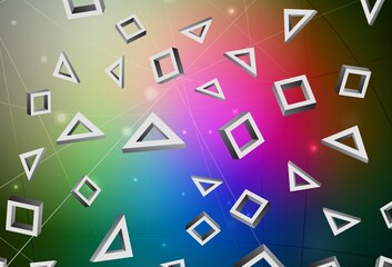 Dark Pink, Green vector background with rectangles.