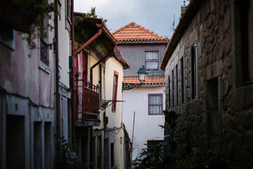 Fototapeta na wymiar View of the one of the historic streets in Porto, Portugal.