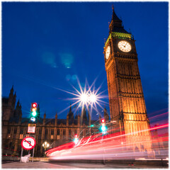 London Big Ben Langzeitbelichtungbei Nacht