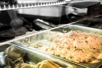 Tasty Russian salad on a Spanish bar