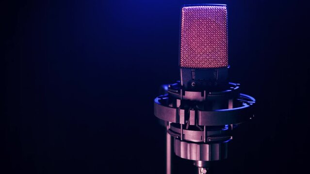 Close up of a professional microphone