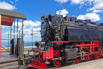 Steam locomotive of the Brocken Railway in Harz national park, Germany