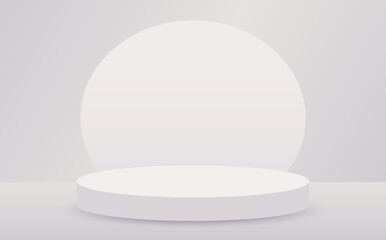 Stage platform light. 3d podium background. Scene stand. Premium product. Contest circle. Award show. Cosmetic presentation. Minimal design interior. Pedestal floor. Showcase. Vector illustration