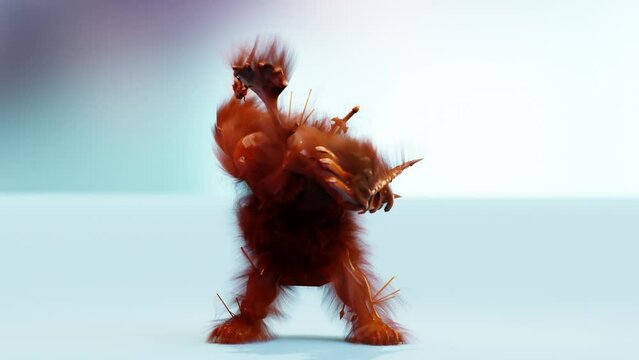 Creepy monster dance, demon dancing, african noodle dance, House and hip hop, loop animation, Horror fantasy genre video, realistic CGI, 3d render