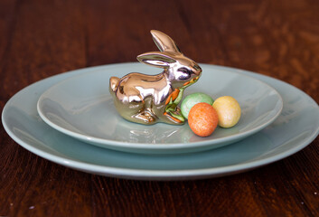 easter bunny with eggs