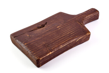 Old vintage cutting board, isolated on white background.