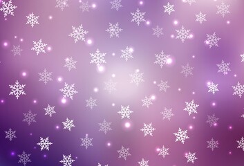 Light Purple, Pink vector background in Xmas style.