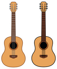 Obraz premium Acoustic Guitar Clipart Set - Color