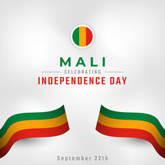 Happy Mali Independence Day September 22th Celebration Vector Design Illustration. Template for Poster, Banner, Advertising, Greeting Card or Print Design Element