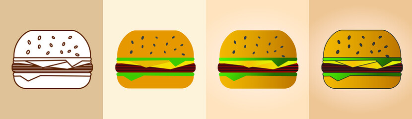 Simple fast foods vector easy to use. Cute illistration vector and icon.