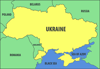 Obraz premium administrative, atlas, background, belarus, black sea, border, borders, capital, cartography, city, coast, contour, country, crimea, design, europe, european, flat, geography, illustration, image, inf