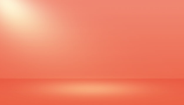 Abstract Empty Light Orange 3D Rendered Stage with Free Copy Space
