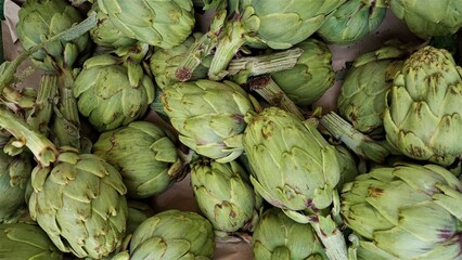 artichokes on the market stall