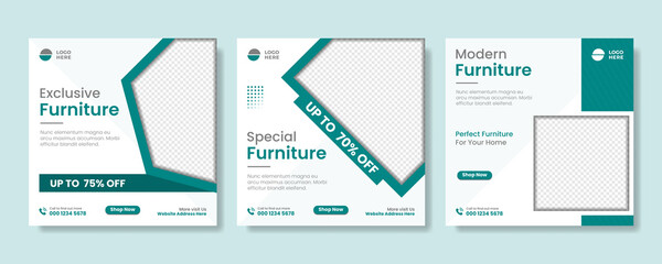 Modern furniture social media and Instagram post template