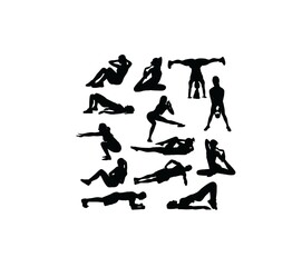 Fitness and Gym Sport Silhouettes, art vector design
