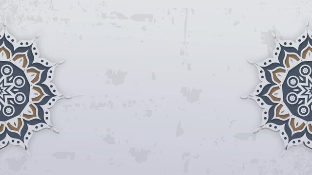 Rotating decorative pattern with ornamental geometric stars, white background, Ramadan kareem, loopable islamic design