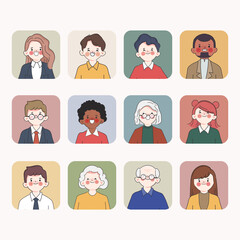 Set of doodle cartoon character people vector illustration design.