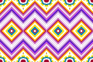 Abstract rug geometric ethnic pattern design. Tribal boho native ethnic traditional embroidery vector background. Aztec fabric carpet mandala ornament ethnic chevron textile decoration wallpaper.
